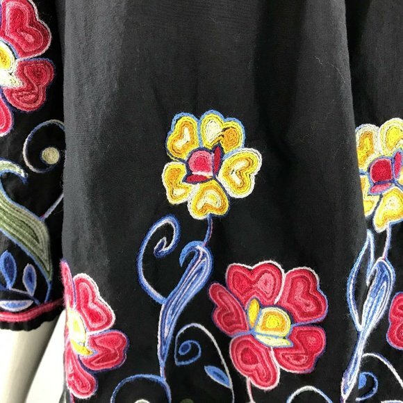 Radzoli Black Floral Embellished‎ Top Off Shoulder - Picture 5 of 8